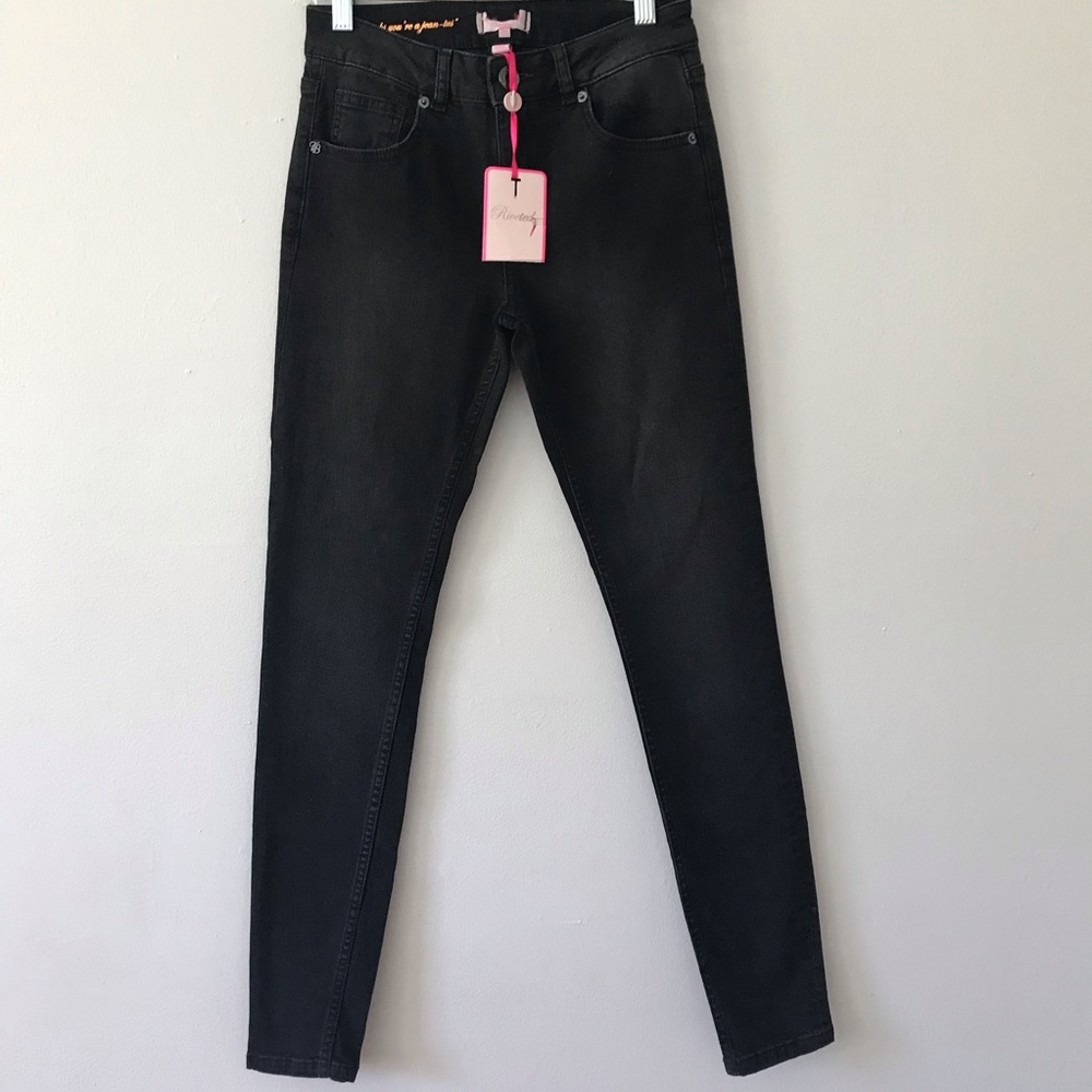 NWT Ted Baker London Black Abrasion Skinny Jeans